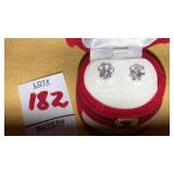 Avon Stud solitaire earrings in velour Santa
