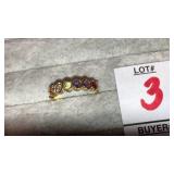14k multi- gemstone ring -mothers ring w/ 1