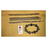 (4) fancy bracelets- Murano-type glass bead,