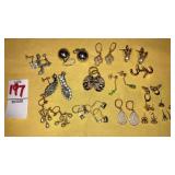 Vintage pierced & screwback earrings rhibestones