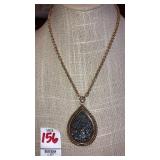 Brighton crystal teardrop w/ verse necklace