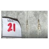 14k diamond pierced earrings