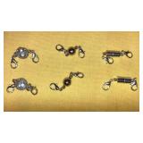 (6) silvertone clip- on magnetic necklace clasps