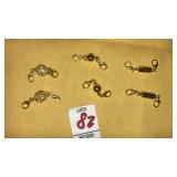 (6) goldtone magnetic clip- on necklace clasps