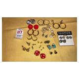 Napier & other vintage pierced earrings
