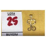 14k script ï¿½Lï¿½ initial pendant / charm