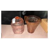 Pink Depression Glass Jar and Pitcher