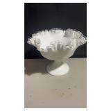 Fenton Silver Crest milk glass footed flared