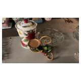 Christmas Cookie Jar and Glassware