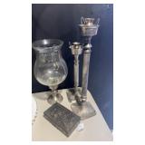 Sculpted Metal Candle Holders & Jewelry Box