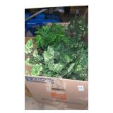 Box of faux shrubbery