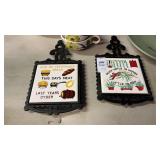 Kitchen Coasters in Wall Frame and Teacups
