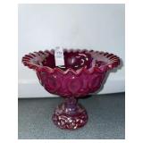 Vintage L.E. Smith ruby/ iridescent carnival