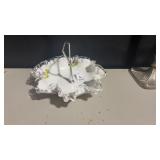 Fenton Art Glass "Silver Crest" milk glass candy