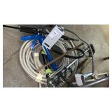 Lot of Assorted Tools, Level, Saw, hose, etc.
