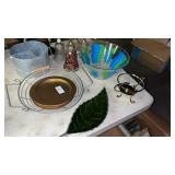 Assortment of Drinking Glasses, candleholders,