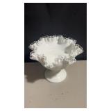 Fenton Silver Crest milk glass footed flared