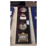 Set of 4 White House Christmas Ornaments