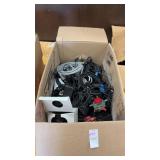 Box of AV Cords, USB Cords and More
