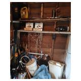Contents of right hand wall in back room and