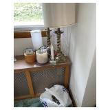 Vintage USA clock, lamps & candles