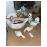 Vintage duck bowl & figures