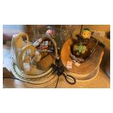 Ceramic basket, cookie cutters, plates, etc.