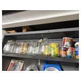 Lot of Glass Jars, Flex Tape, And Other Items