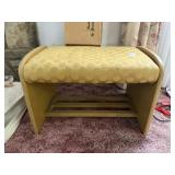 Yellow Cushioned Wooden Bench