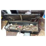 Toolbox with contents, wood planer, various bits,