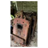 Lot of heavy cast furnace parts