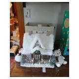 Cracker barrel lighted Christmas house and beanie