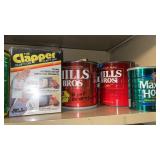 Shelf lot of receptacles, hardware, etc.