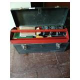 Toolbox and contents of sanding supplies