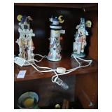 Halloween lighted ceramic lot
