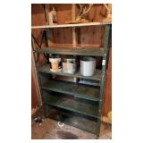 Metal Shelving Unit W Cans