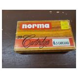 Norma 6.5 Carcano Cartridges 156 Gr. Soft point