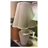 Ceramic scalloped table lamp 31 in