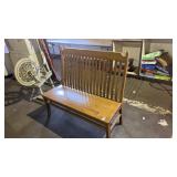 Wooden High Back Bench