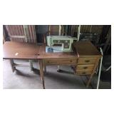 Sewing machine on stand