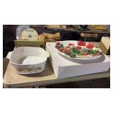 Corning Casserole, Ceramic Platter, Rival Slicer