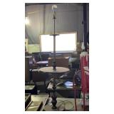 Wooden Spool pedestal lamp