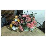 2 faux flower arraignments