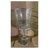 12 Libby Christmas Stem Glasses, 2 tumblers