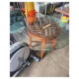Glass top table 48in. Round no chairs