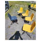 4 yellow & 1 blue kids chairs