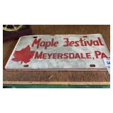 Maple Festival Meyersdale, PA license plate