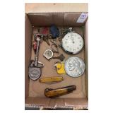 2 pocket knives and miscellaneous collectibles