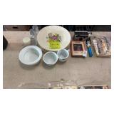Paden City USA pottery plates, salt n pepper