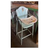 Vintage Amsco Doll-E high chair made with blue